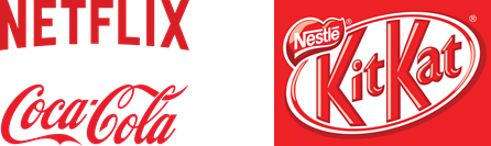 الشعار Logo من أهم عناصر الاعلان (تعد Netflix و Coca-Cola و KitKat )