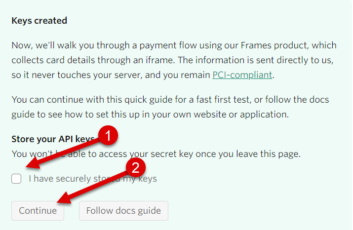 تأكيد تأمين مفاتيح الربط مع المتاجر الإلكترونية في موقع أمن على Checkout.com